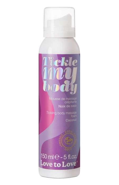 Массажная хрустящая пенка Tickle My Body Coconut с ароматом кокоса - 150 мл. - Love to Love - купить с доставкой в Ростове-на-Дону