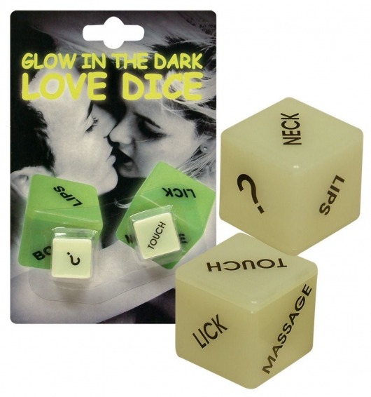 Кубики для любовных игр Glow-in-the-dark с надписями на английском - Orion - купить с доставкой в Ростове-на-Дону