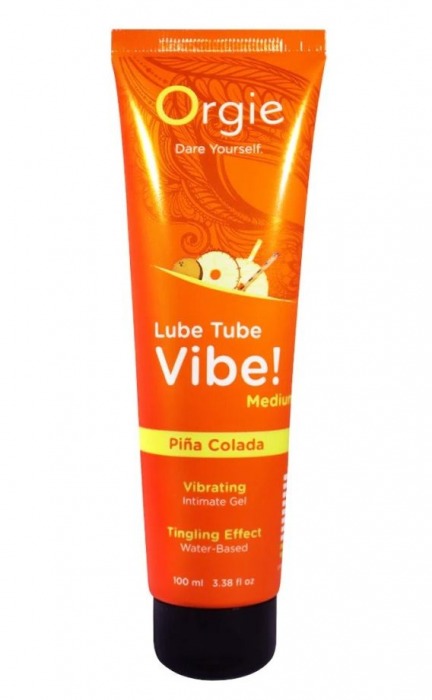 Гель с эффектом вибрации Lube Tube Vibe Medium Pina Colada - 100 мл. - ORGIE - купить с доставкой в Ростове-на-Дону