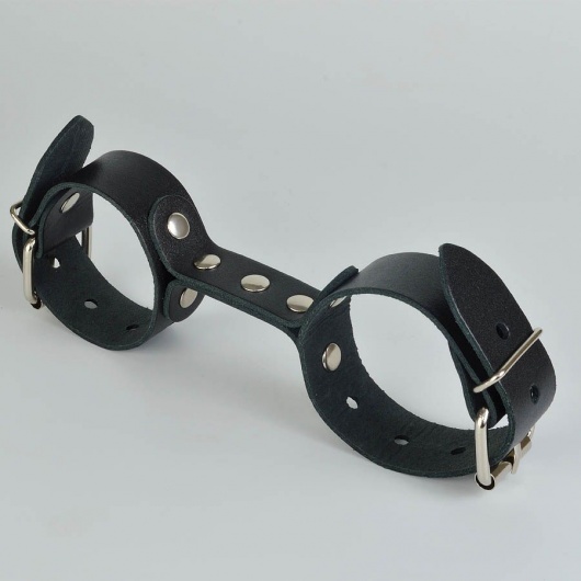 Черные кожаные наручники-фиксатор - Sitabella - купить с доставкой в Ростове-на-Дону