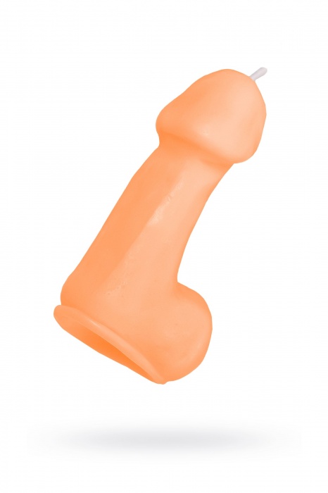 Оранжевая свеча в форме пениса - 47 гр. - Pecado - купить с доставкой в Ростове-на-Дону