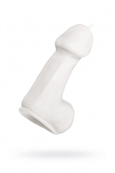 Белая свеча в форме пениса - 47 гр. - Pecado - купить с доставкой в Ростове-на-Дону