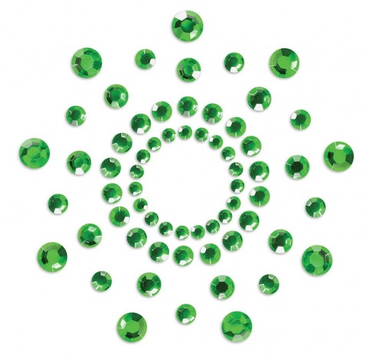 Зеленые наклейки на грудь Mimi Bijoux - Bijoux Indiscrets - купить с доставкой в Ростове-на-Дону