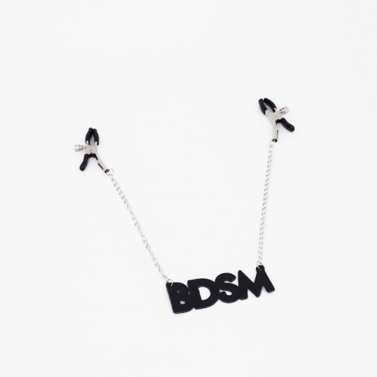 Зажимы на соски с кожаной подвеской BDSM - Crazy Handmade - купить с доставкой в Ростове-на-Дону