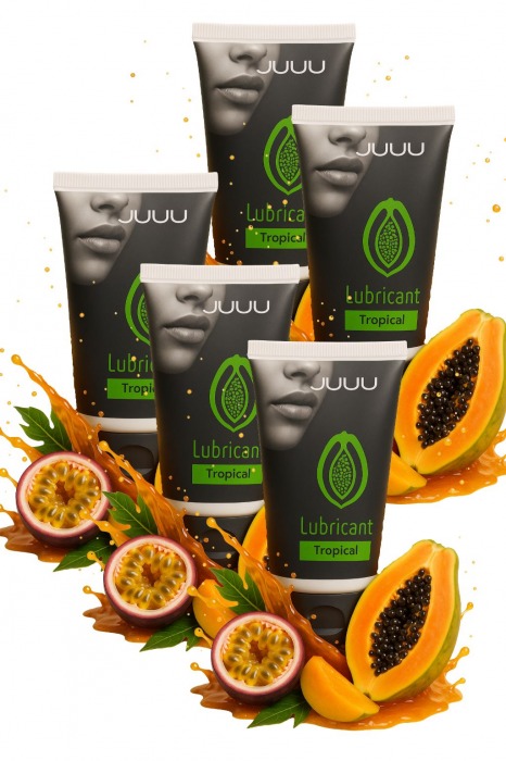 Набор из 5 съедобных лубрикантов JUJU со вкусом тропических фруктов - JuJu - купить с доставкой в Ростове-на-Дону