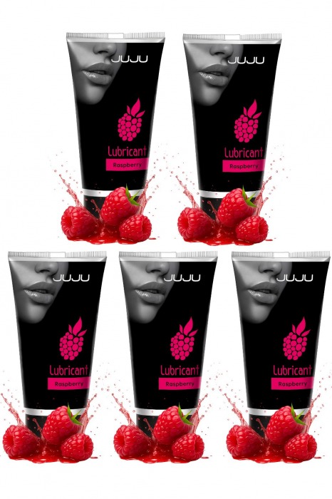 Набор из 5 съедобных лубрикантов JUJU со вкусом малины - JuJu - купить с доставкой в Ростове-на-Дону