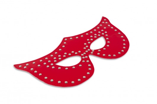 Таинственная красная маска с заклёпками - Пикантные штучки - купить с доставкой в Ростове-на-Дону