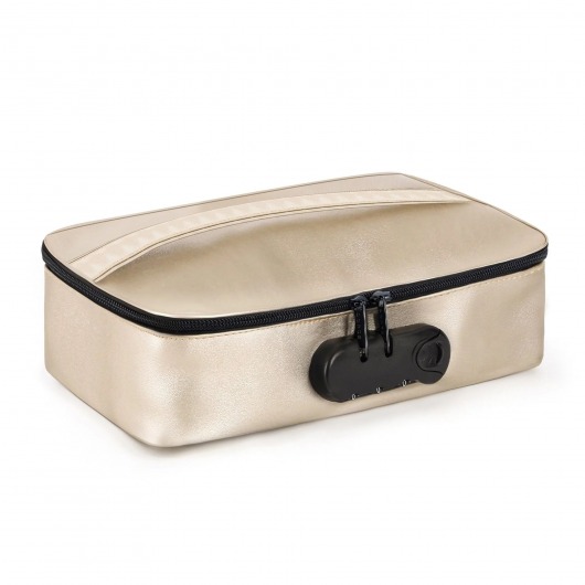 Золотистая сумочка для хранения игрушек Discreet Box - Dorcel - купить с доставкой в Ростове-на-Дону