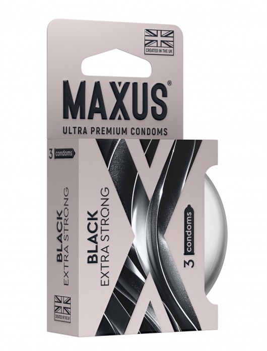 Черные утолщенные презервативы MAXUS Extra Strong с железным кейсом - 3 шт. - Maxus - купить с доставкой в Ростове-на-Дону
