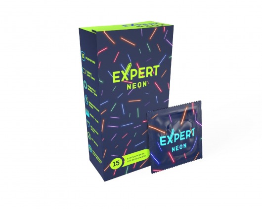 Светящиеся в темноте презервативы Expert Neon - 15 шт. - Expert - купить с доставкой в Ростове-на-Дону