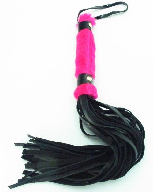 Нежная плеть с розовым мехом BDSM Light - 43 см. - БДСМ Арсенал - купить с доставкой в Ростове-на-Дону