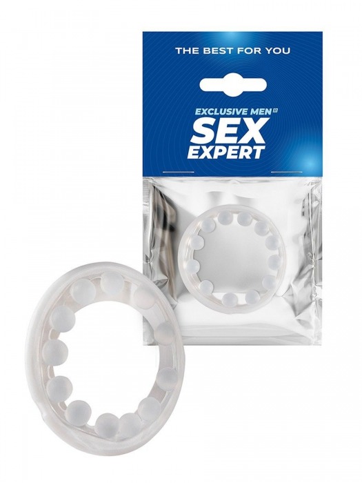 Эрекционное кольцо со стимулирующими шариками на поверхности - Sex Expert - в Ростове-на-Дону купить с доставкой