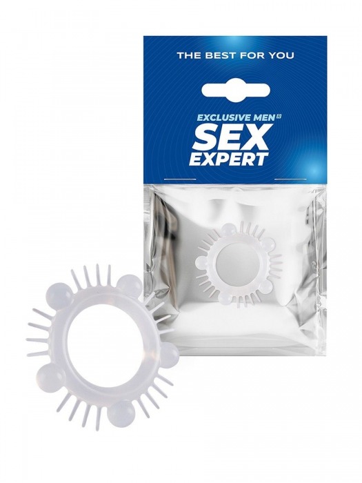 Эластичное эрекционное кольцо с шишечками и шипами - Sex Expert - в Ростове-на-Дону купить с доставкой