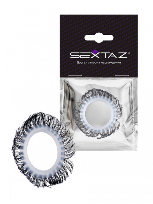 Эластичное эрекционное колечко с черными «ресничками» - Sextaz - в Ростове-на-Дону купить с доставкой