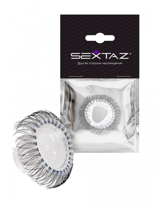 Эластичное эрекционное кольцо с длинными черными «ресничками» - Sextaz - в Ростове-на-Дону купить с доставкой