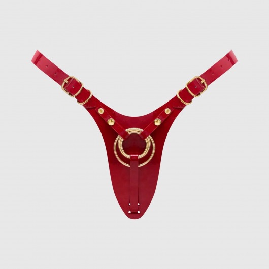 Красный пояс для фиксации насадок Strap-On-Me Leatherette Harness Fabulous - Strap-on-me - купить с доставкой в Ростове-на-Дону