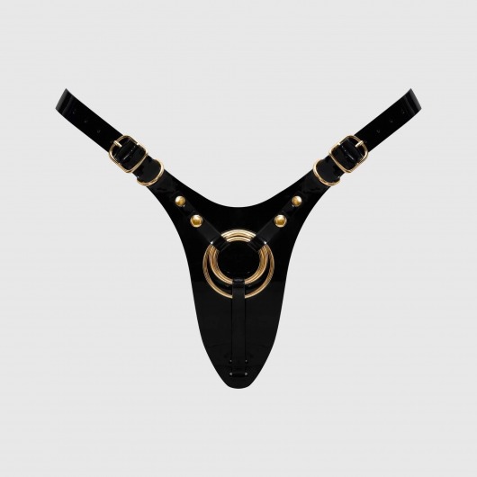 Черный пояс для фиксации насадок Strap-On-Me Leatherette Harness Fabulous - Strap-on-me - купить с доставкой в Ростове-на-Дону