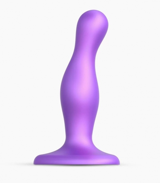 Фиолетовая насадка Strap-On-Me Dildo Plug Curvy size S - Strap-on-me - купить с доставкой в Ростове-на-Дону
