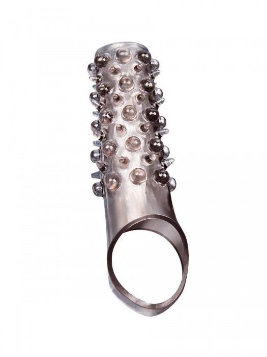 Дымчатая насадка на пенис с шипами и выпуклостями - 12 см. - Sex Expert - в Ростове-на-Дону купить с доставкой