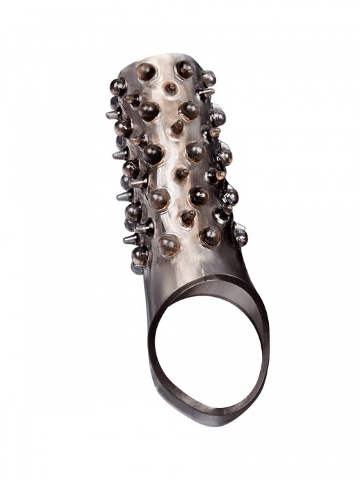 Дымчатая насадка на пенис с шипами и выпуклостями - 12,5 см. - Sex Expert - в Ростове-на-Дону купить с доставкой