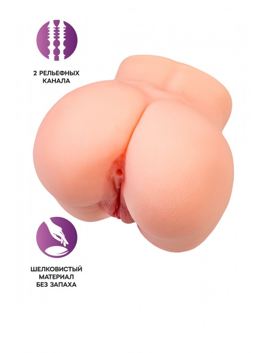 Реалистичный мастурбатор в форме попки с двумя любовными входами - No Name - в Ростове-на-Дону купить с доставкой