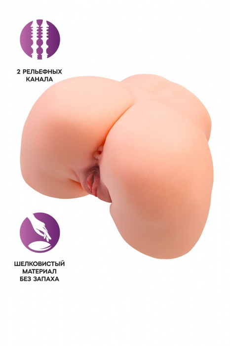 Телесный мастурбатор в форме попки с 2 любовными входами - No Name - в Ростове-на-Дону купить с доставкой