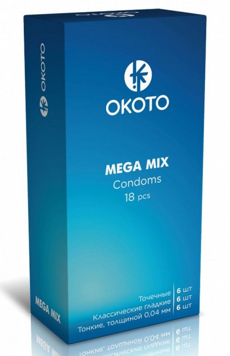 Презервативы OKOTO Mega Mix - 18 шт. - Sitabella - купить с доставкой в Ростове-на-Дону