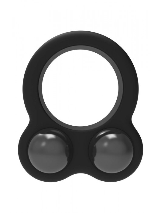 Черное эрекционное кольцо с утяжелителями Cockring Dual Weight - Dream Toys - в Ростове-на-Дону купить с доставкой