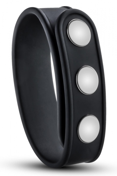 Черное эрекционное кольцо на кнопках - Blush Novelties - в Ростове-на-Дону купить с доставкой