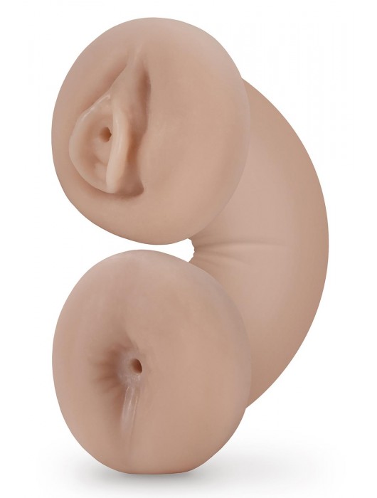 Телесный люминесцентный двусторонний мастурбатор Tasha - Blush Novelties - в Ростове-на-Дону купить с доставкой