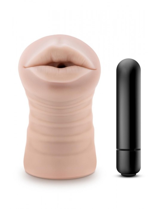 Телесный мастурбатор-ротик Nicole Vibrating Masturbator - Blush Novelties - в Ростове-на-Дону купить с доставкой