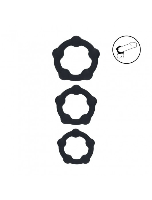 Набор из 3 эрекционных колец Beaded Silicone Cockring Set - Shots Media BV - в Ростове-на-Дону купить с доставкой