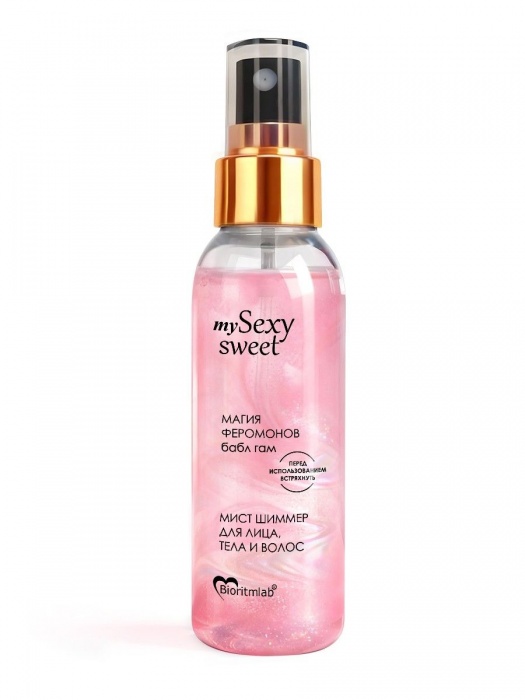 Мист для лица, тела и волос Sexy Sweet с ароматом бабл-гам, шиммером и феромонами - 95 мл. -  - Магазин феромонов в Ростове-на-Дону