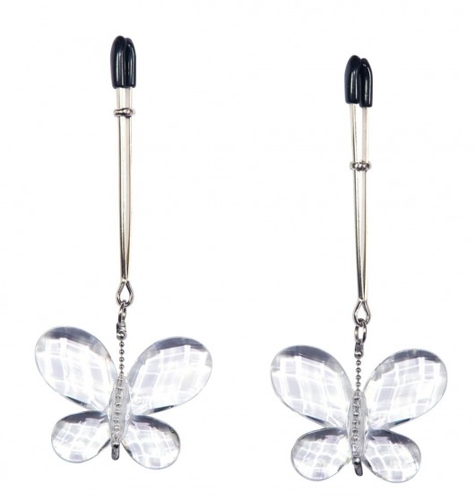 Зажимы для сосков с подвесками-бабочками Butterfly Clamps - Orion - купить с доставкой в Ростове-на-Дону