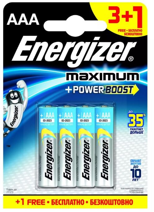Батарейки Energizer MAX типа E92/AAA - 4 шт. (3+1 в подарок) - Energizer - купить с доставкой в Ростове-на-Дону