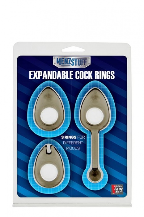 Набор из 3 дымчатых эрекционных колец MENZSTUFF EXPANDABLE COCKRING SET - Dream Toys - в Ростове-на-Дону купить с доставкой