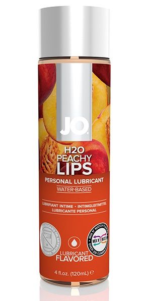 Лубрикант на водной основе с ароматом персика JO Flavored Peachy Lips - 120 мл. - System JO - купить с доставкой в Ростове-на-Дону