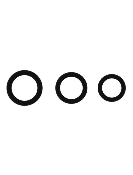 Набор из 3 чёрных эрекционных колец SONO No.25 - Shots Media BV - в Ростове-на-Дону купить с доставкой