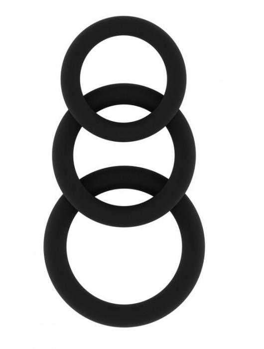 Набор из 3 чёрных эрекционных колец SONO No.25 - Shots Media BV - в Ростове-на-Дону купить с доставкой