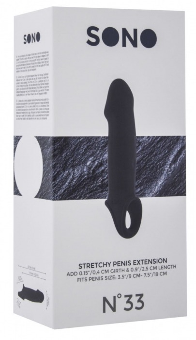 Чёрная насадка с подхватом Stretchy Penis Extension No.33 - Shots Media BV - в Ростове-на-Дону купить с доставкой