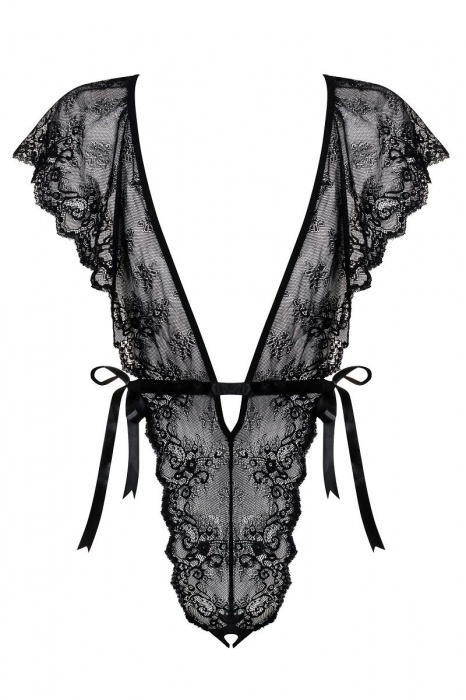 Кружевной V-образный тедди Merossa с пояском и доступом - Obsessive купить с доставкой