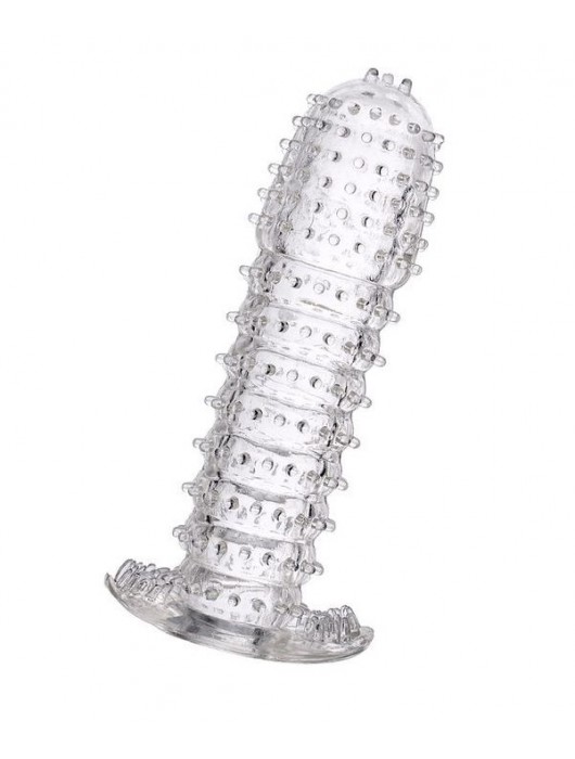 Гелевая прозрачная насадка c шипами - 12 см. - Toyfa Basic - в Ростове-на-Дону купить с доставкой