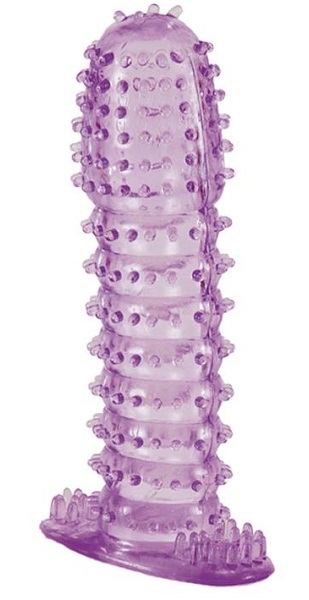 Гелевая фиолетовая насадка с шипами - 12 см. - Toyfa Basic - в Ростове-на-Дону купить с доставкой
