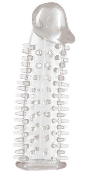 Прозрачная насадка на половой член с закрытой головкой и шипами - 12,5 см. - Toyfa Basic - в Ростове-на-Дону купить с доставкой