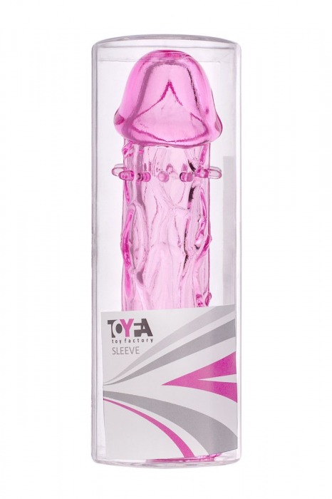 Гладкая розовая насадка с усиками под головкой - 12,5 см. - Toyfa Basic - в Ростове-на-Дону купить с доставкой