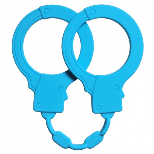 Голубые силиконовые наручники Stretchy Cuffs Turquoise - Lola Games - купить с доставкой в Ростове-на-Дону