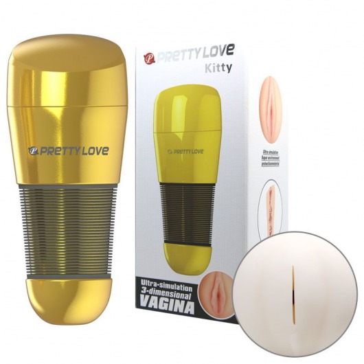 Мега-мастурбатор Kitty в золотистой колбе - Baile - в Ростове-на-Дону купить с доставкой