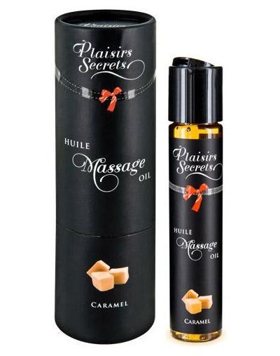 Массажное масло с ароматом карамели Huile de Massage Gourmande Caramel - 59 мл. - Plaisir Secret - купить с доставкой в Ростове-на-Дону