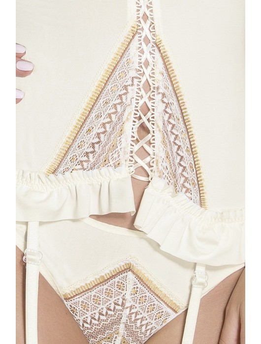 Прелестный корсаж Connie с двухцветным кружевом и оборками - Casmir купить с доставкой