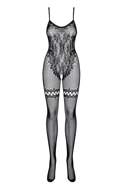 Комбинезон с вставками из цветочного кружева (большой размер) - Obsessive купить с доставкой
